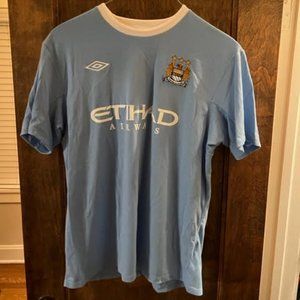 Manchester City Umbro jersey size 48 light blue